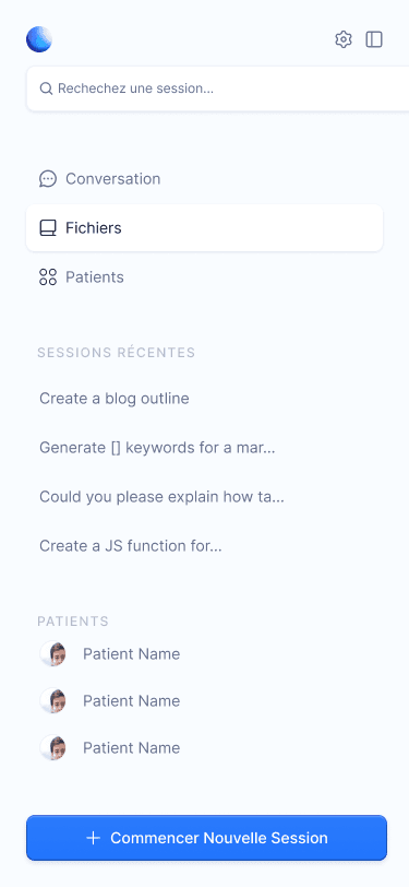 Doctify IA sur mobile : liste des patients et conversations
